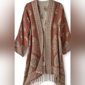 Soft Surroundings Versialles Jacquard Topper/Open Cardigan/Kimono